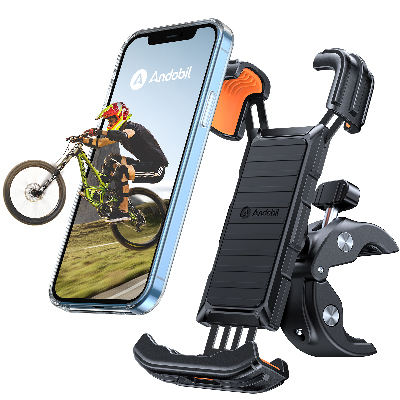 andobil Bike Phone Holder, [Full Protection & Super Stable] Universal Handlebar Bicycle Motorbike Phone Holder Mount For Motorcycle Compatible with iPhone 13 Pro Max 12 11, Samsung S22 S21 & More